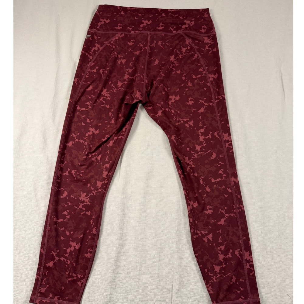 Fabletics PowerHold Leggings Mauve Pink Camo High Waisted Compression Workout